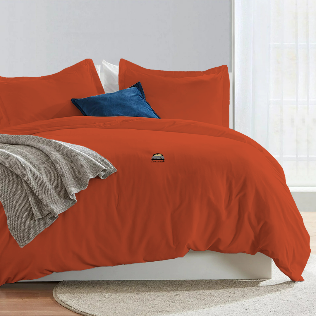 Orange Duvet Cover Set AanyaLinen