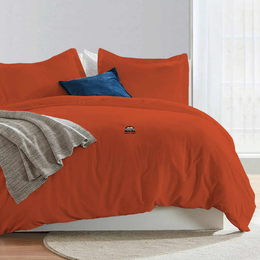 Orange Duvet Cover Set AanyaLinen
