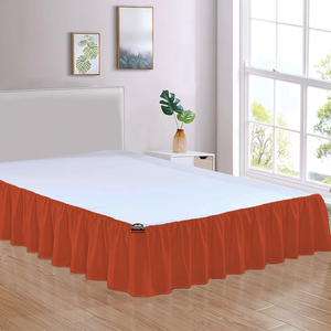 Orange Gathered Bed Skirt Comfy Solid