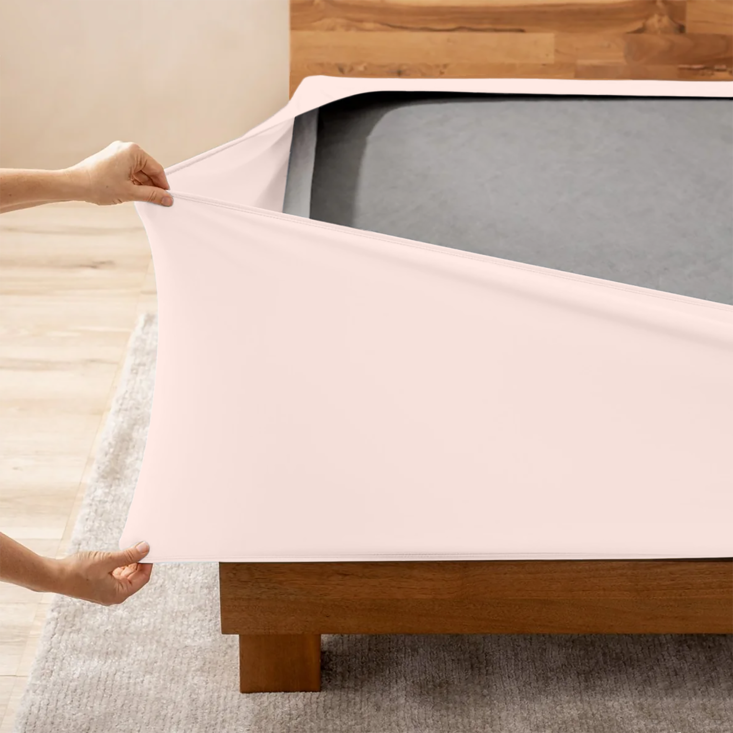 Peach Box Spring Cover