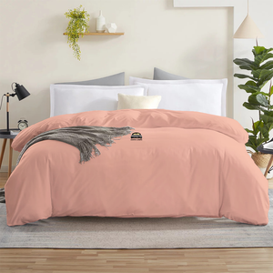 Peach Duvet Cover Solid Comfy Sateen