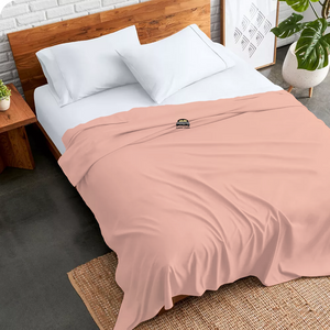 Peach Flat Sheet Solid Comfy Sateen