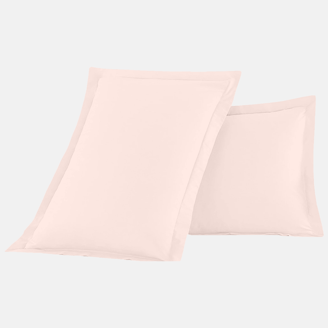 Solid Peach Pillow Shams Set 