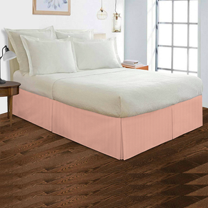Peach Striped Bed Skirt (Comfy 300TC)