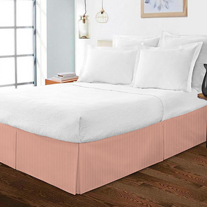Peach Striped Bed Skirt (Comfy 300TC)