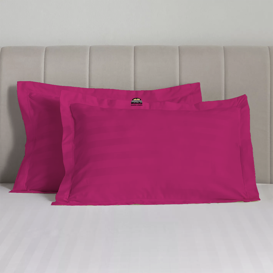 Hot Pink Stripe Pillow Shams 20x30 20x40 Aanya Linen