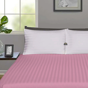 Pink Stripe Fitted Sheet Comfy Sateen