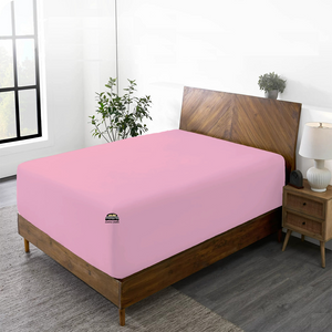 Pink Fitted Sheet Solid Comfy Sateen