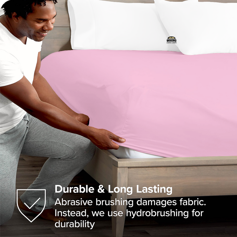 Pink Fitted Sheet Twin, Queen, Full Sizes AanyaLinen
