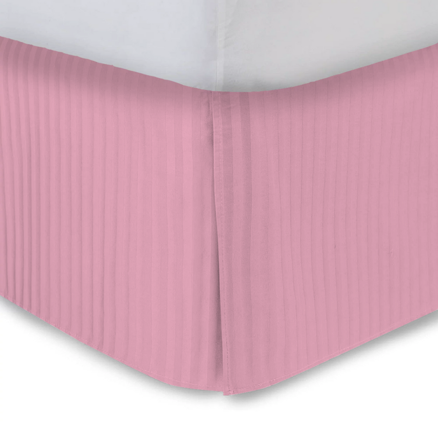 Pink Stripe Bed Skirt AanyaLinen