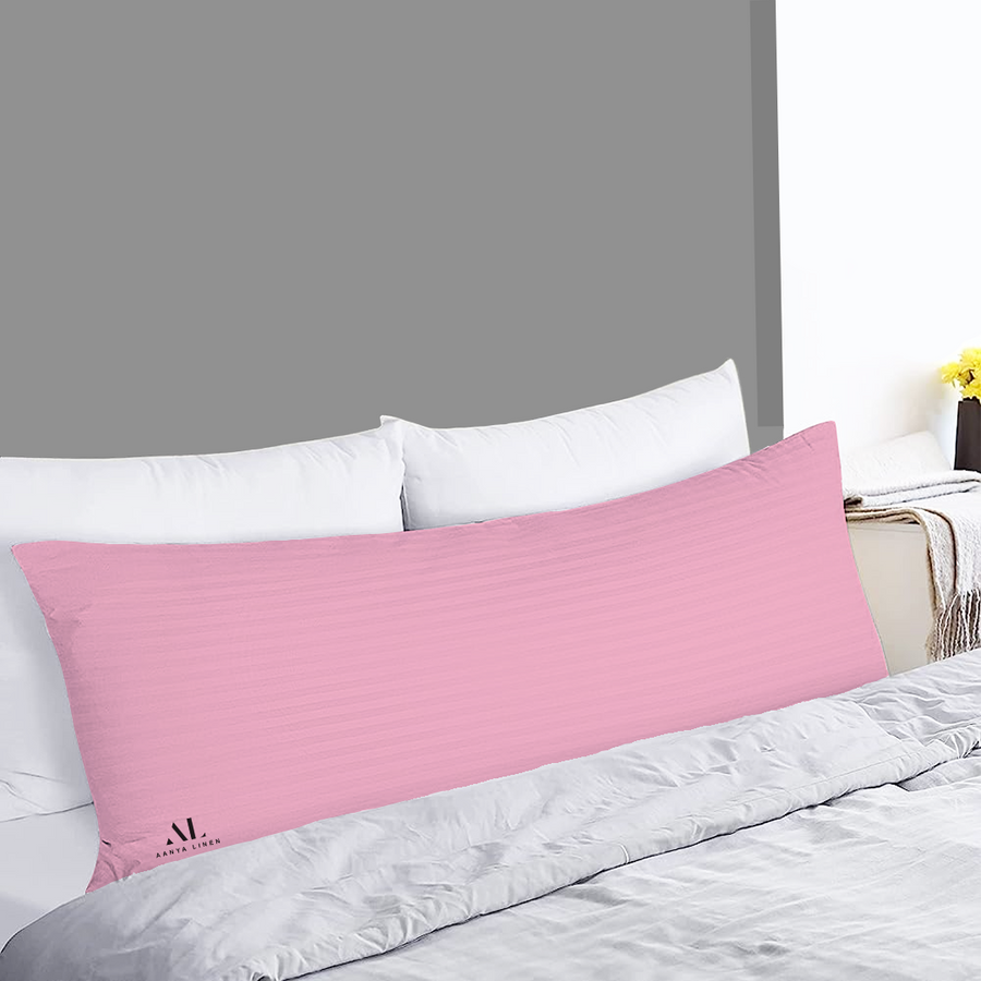 Top Pink Stripe Body Pillow Cover 20x54 20x72 AanyaLinen