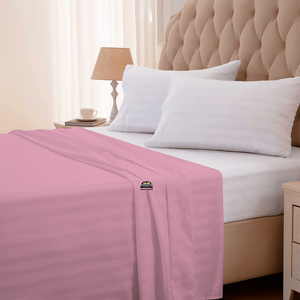 Pink Stripe Flat Sheet Comfy Sateen