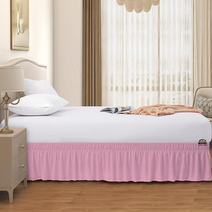 Pink Wrap Around Bed Skirt Solid Comfy Sateen