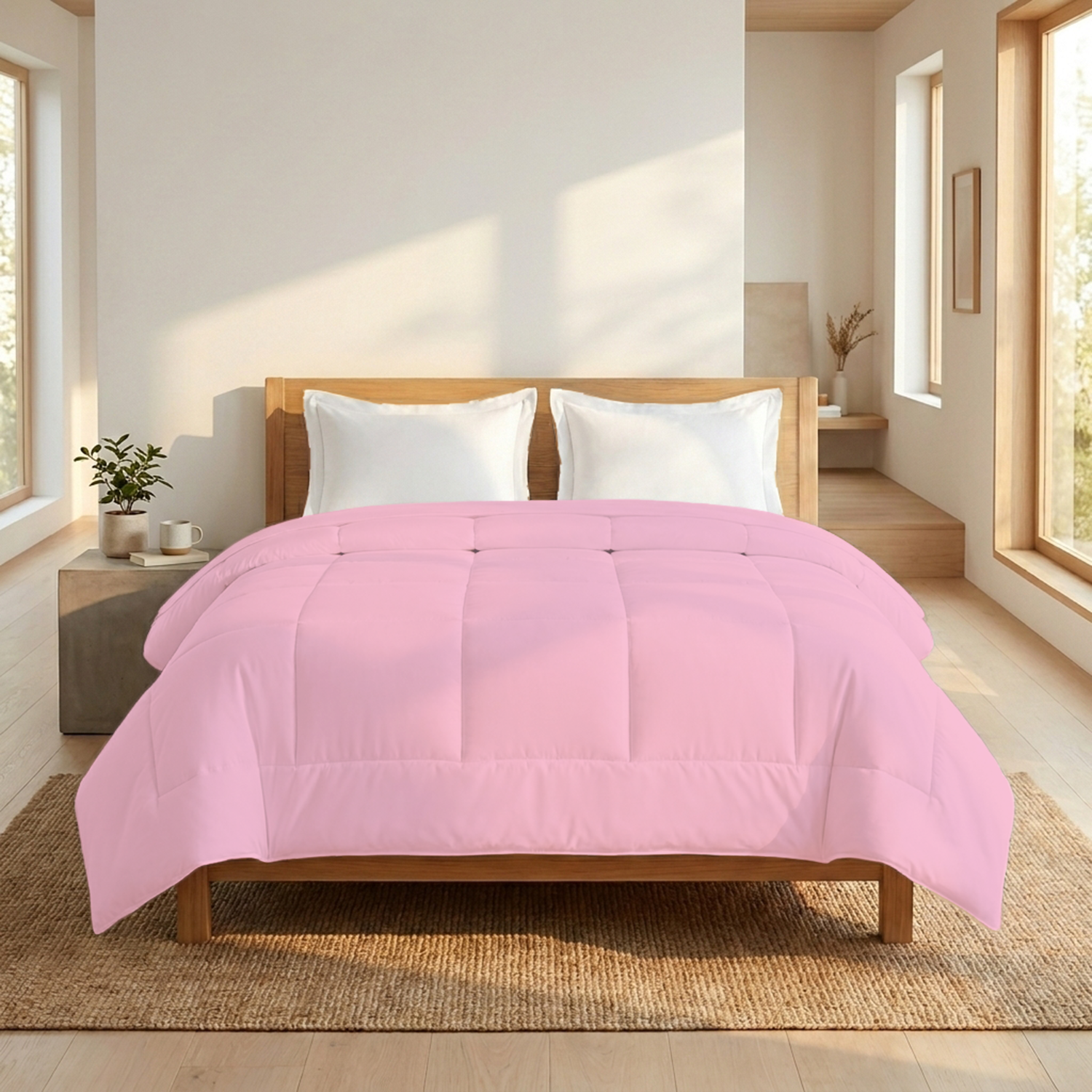Pink Cotton Comforter 400 GSM Comfy Solid