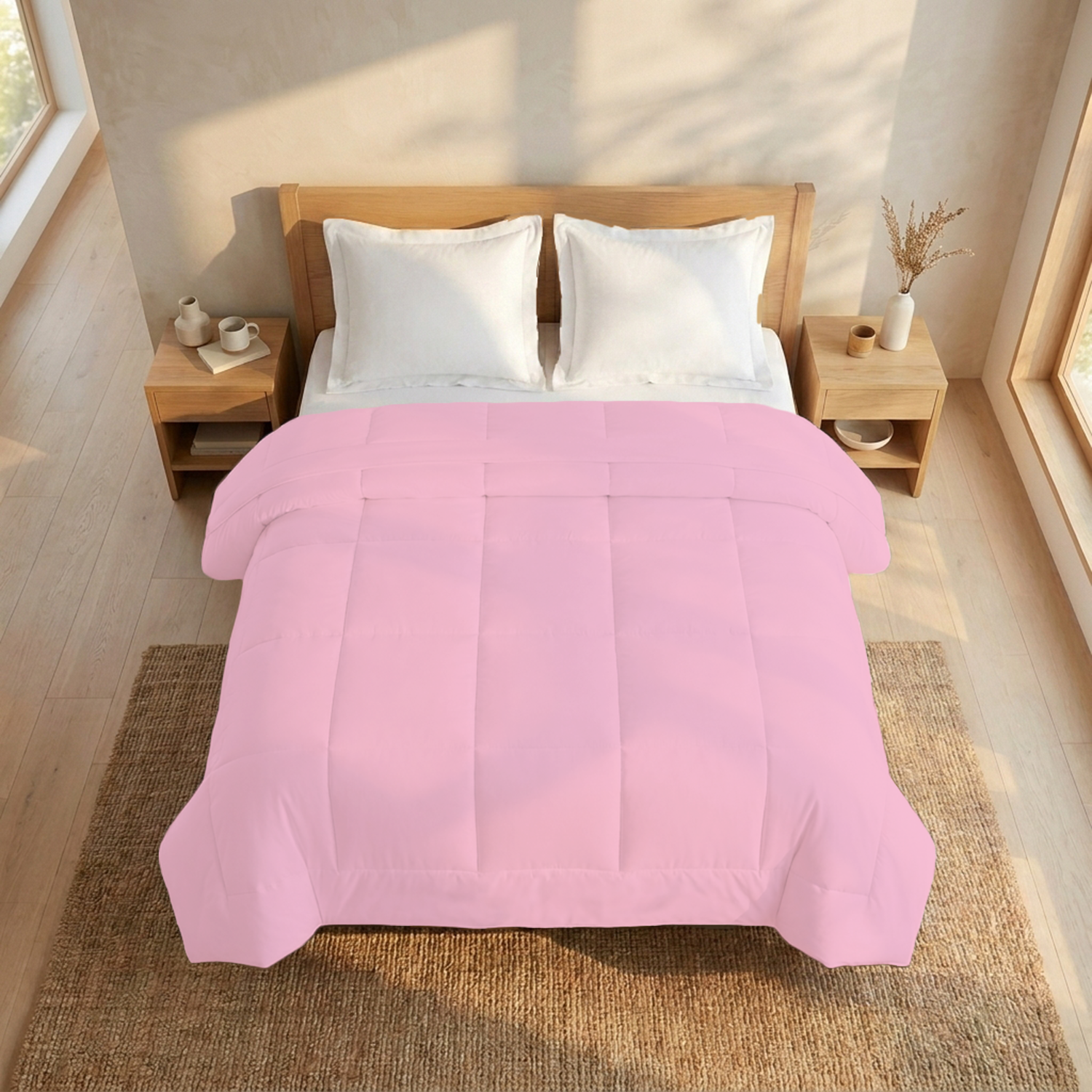 Pink Cotton Comforter 400 GSM Comfy Solid