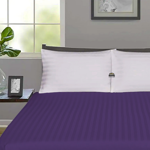 Purple Stripe Fitted Sheet Comfy Sateen