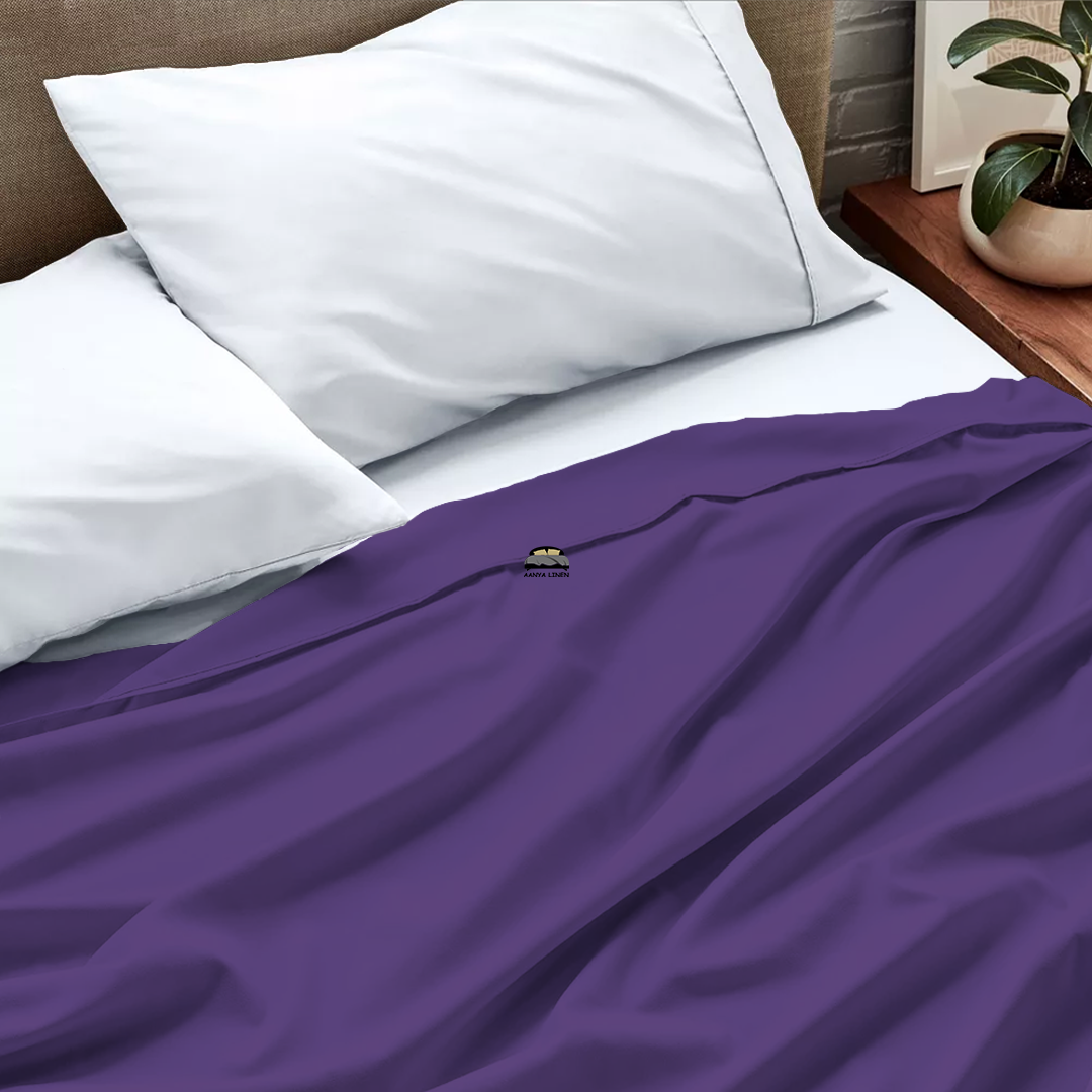 Buy Purple Flat Sheets Sold Separately AanyaLinen