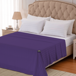 Purple Stripe Flat Sheet Comfy Sateen