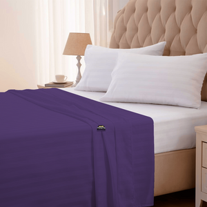 Purple Stripe Flat Sheet Comfy Sateen