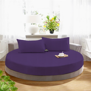 Purple Round Stripe Sheet Set Comfy Sateen