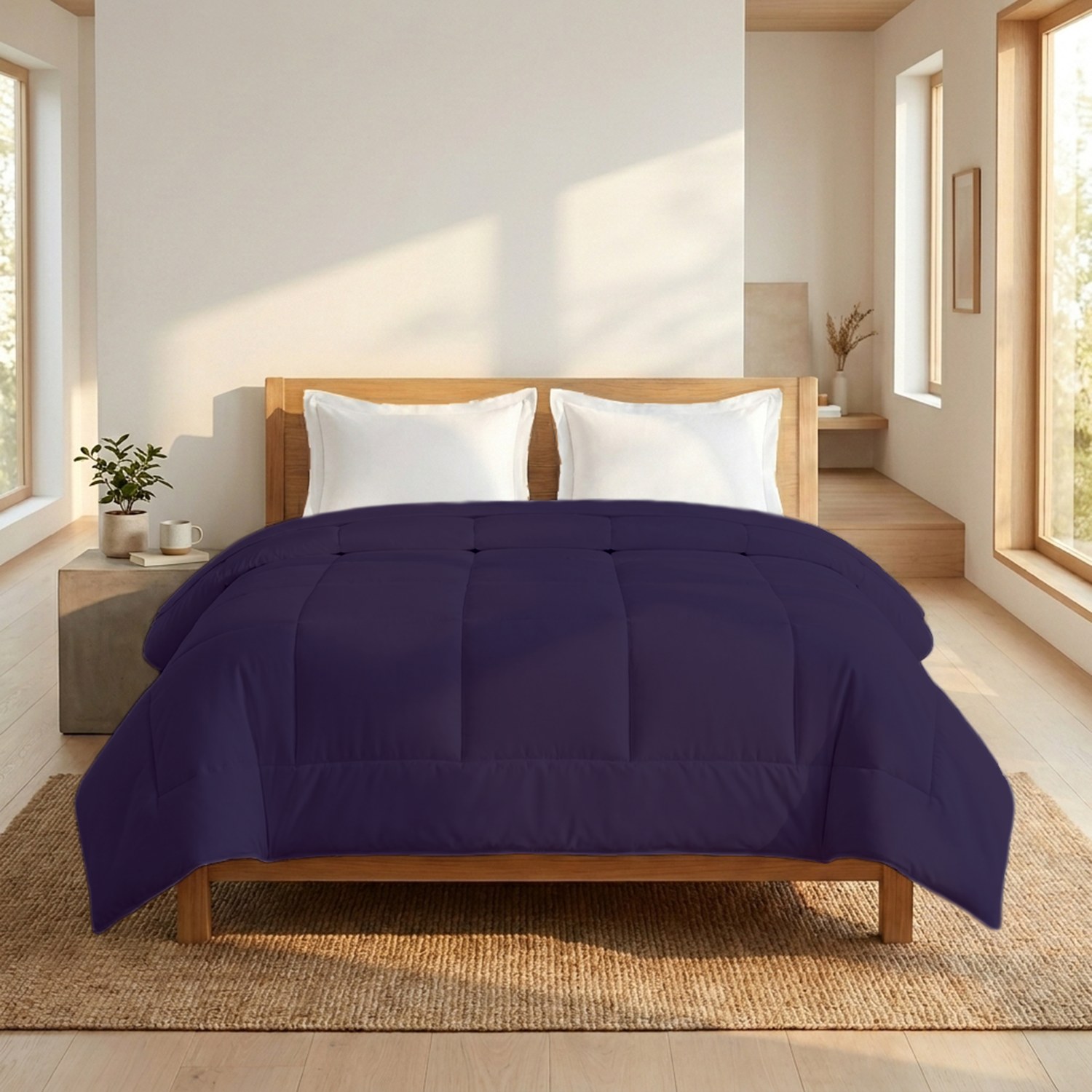 Cotton Purple Comforter 400 GSM Comfy Solid