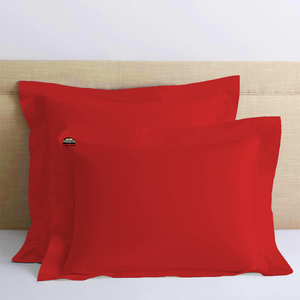 Red Euro Shams Solid Comfy Sateen