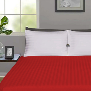 Red Stripe Fitted Sheet Comfy Sateen