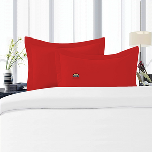 Red Pillow Shams Solid Comfy Sateen