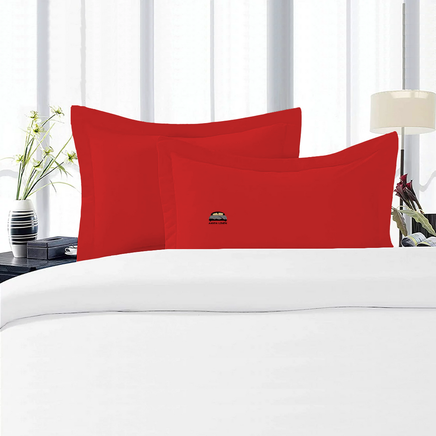 Red Pillow Shams Solid Pillow Sham Aanya Linen