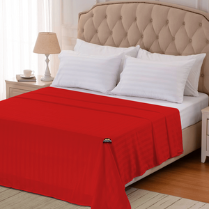 Red Stripe Flat Sheet Comfy Sateen