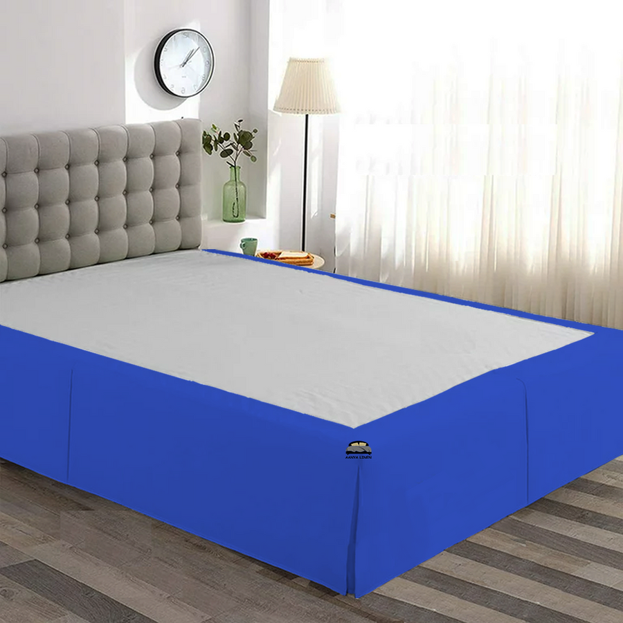 Royal Blue Bed Skirt AanyaLinen