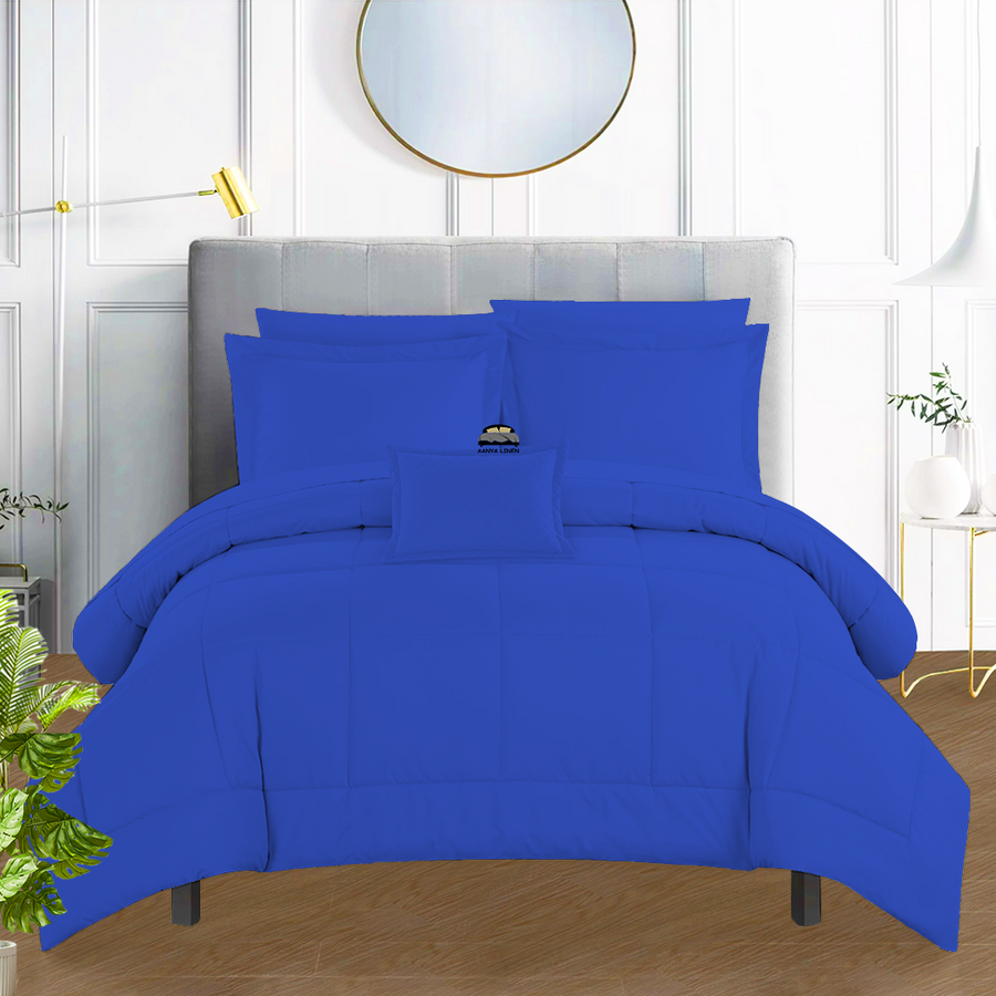 Royal Blue Bed In A Bag Set AanyaLinen