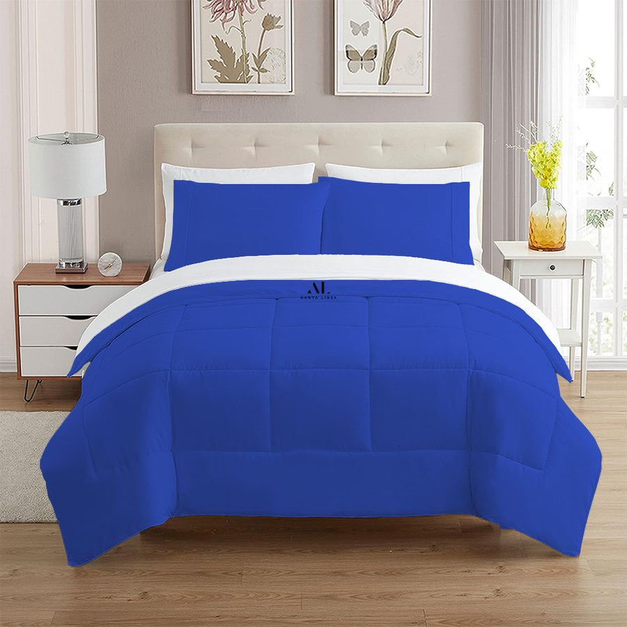 Royal Blue Comforter in King Queen Twin XL sizes AanyaLinen
