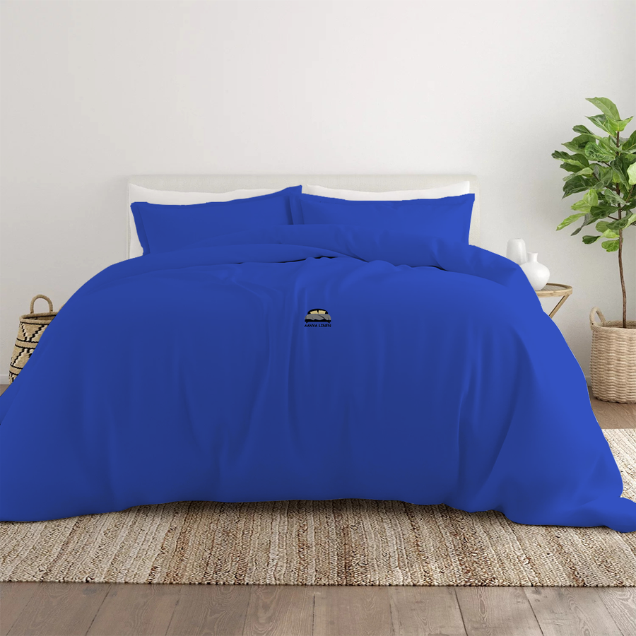 Royal Blue Duvet Cover Set AanyaLinen