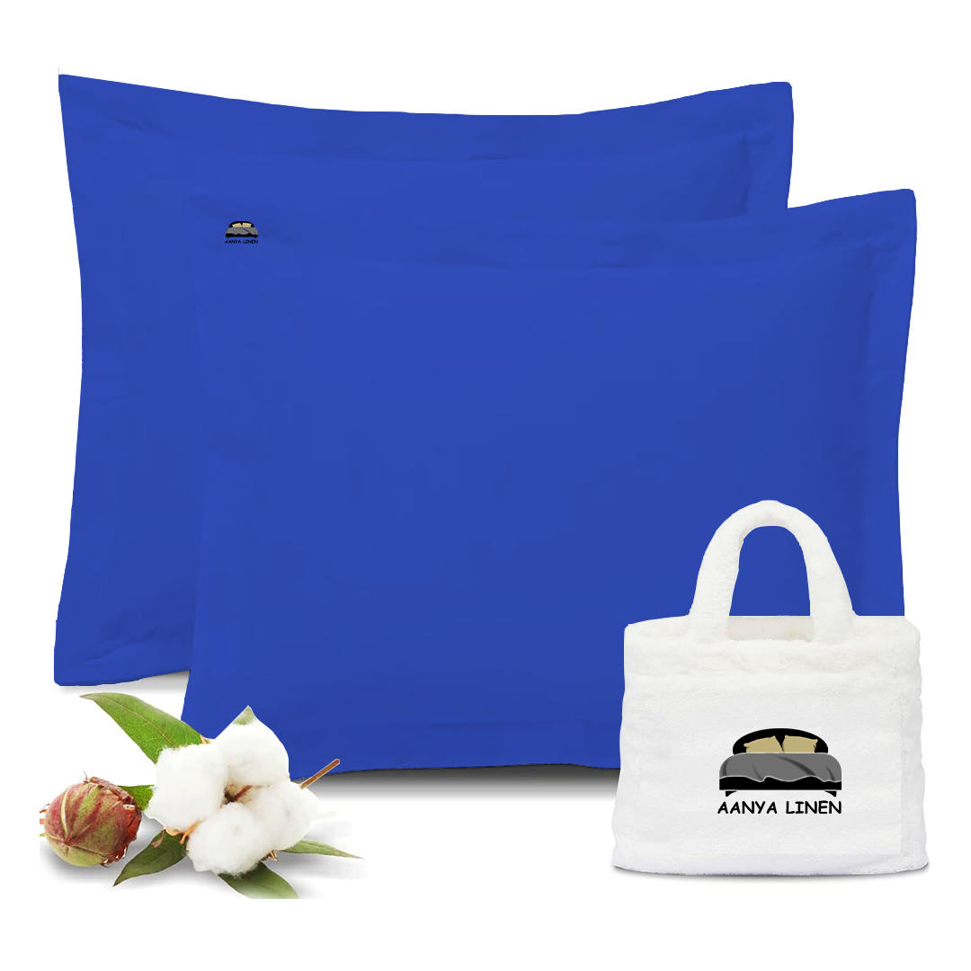 Buy Royal Blue Euro Shams AanyaLinen
