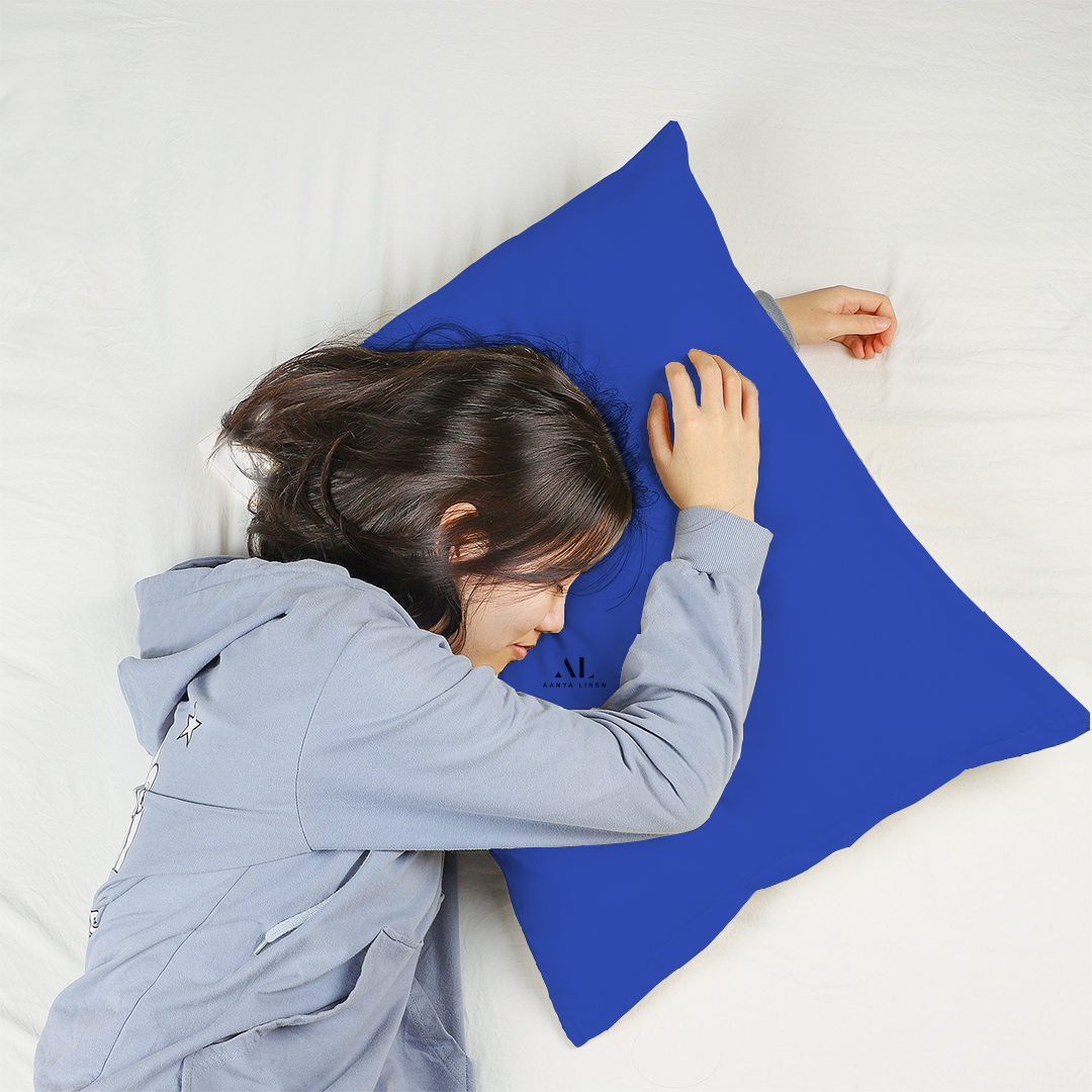 Royal Blue Pillow Cases Solid Comfy AanyaLinen
