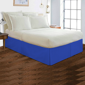 Royal Blue Stripe Bed Skirt (Comfy - 300TC)