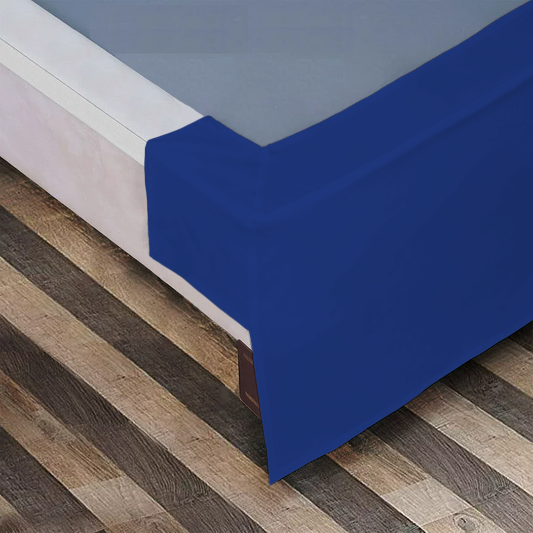 Comfy Royal Blue Bed Skirt - Split Corner