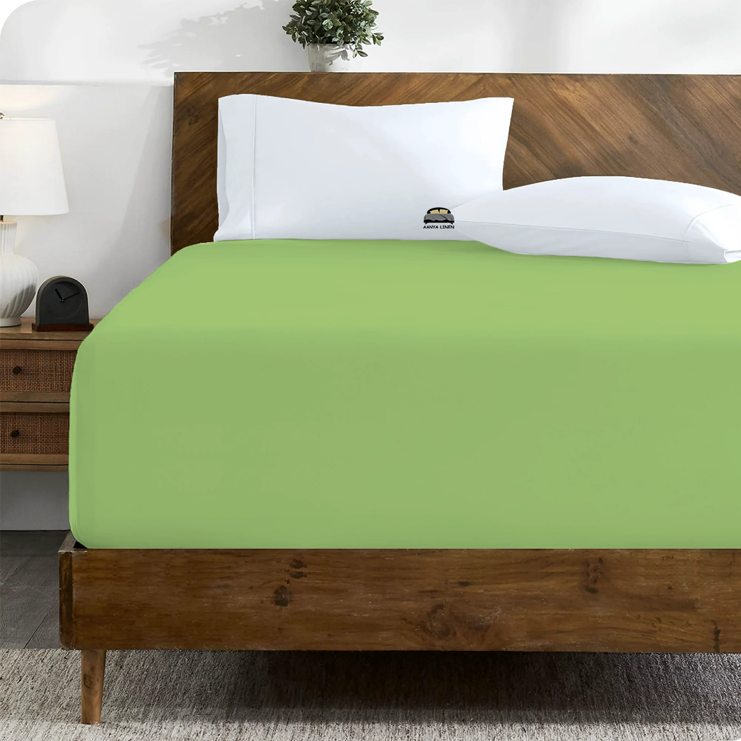Sage Fitted Sheet Bliss Sateen AanyaLinen