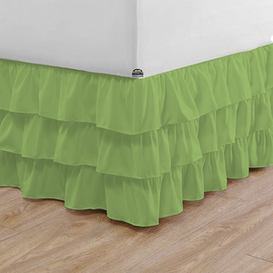 Sage Multi Ruffle Bed skirt Bliss Solid