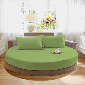 Sage Round Fitted Sheet with Pillowcase Bliss Solid Sateen
