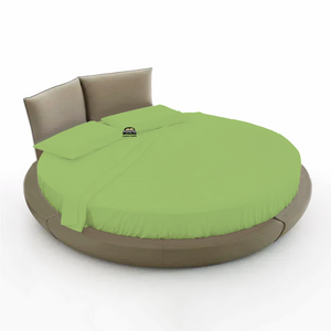 Sage Round Bed Sheets Set Bliss Solid Sateen