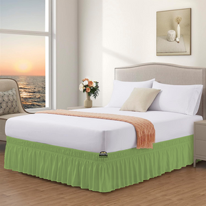 Sage Wrap Around Bed Skirt Solid Comfy Sateen