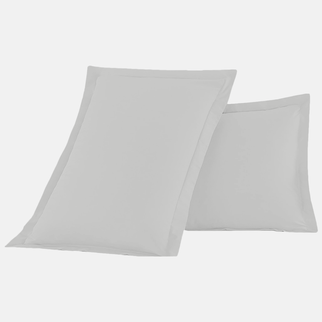 Light Grey Pillow Shams Solid Bliss Sateen