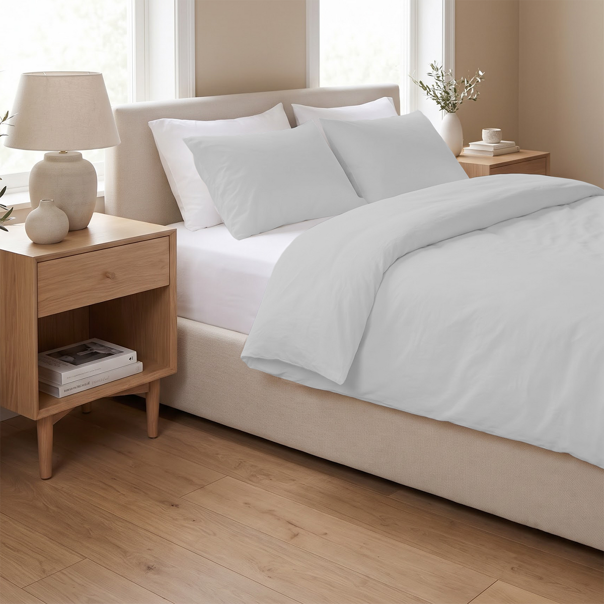 Silver Grey 600 Thread Count Duvet Cover | 100% Cotton Sateen