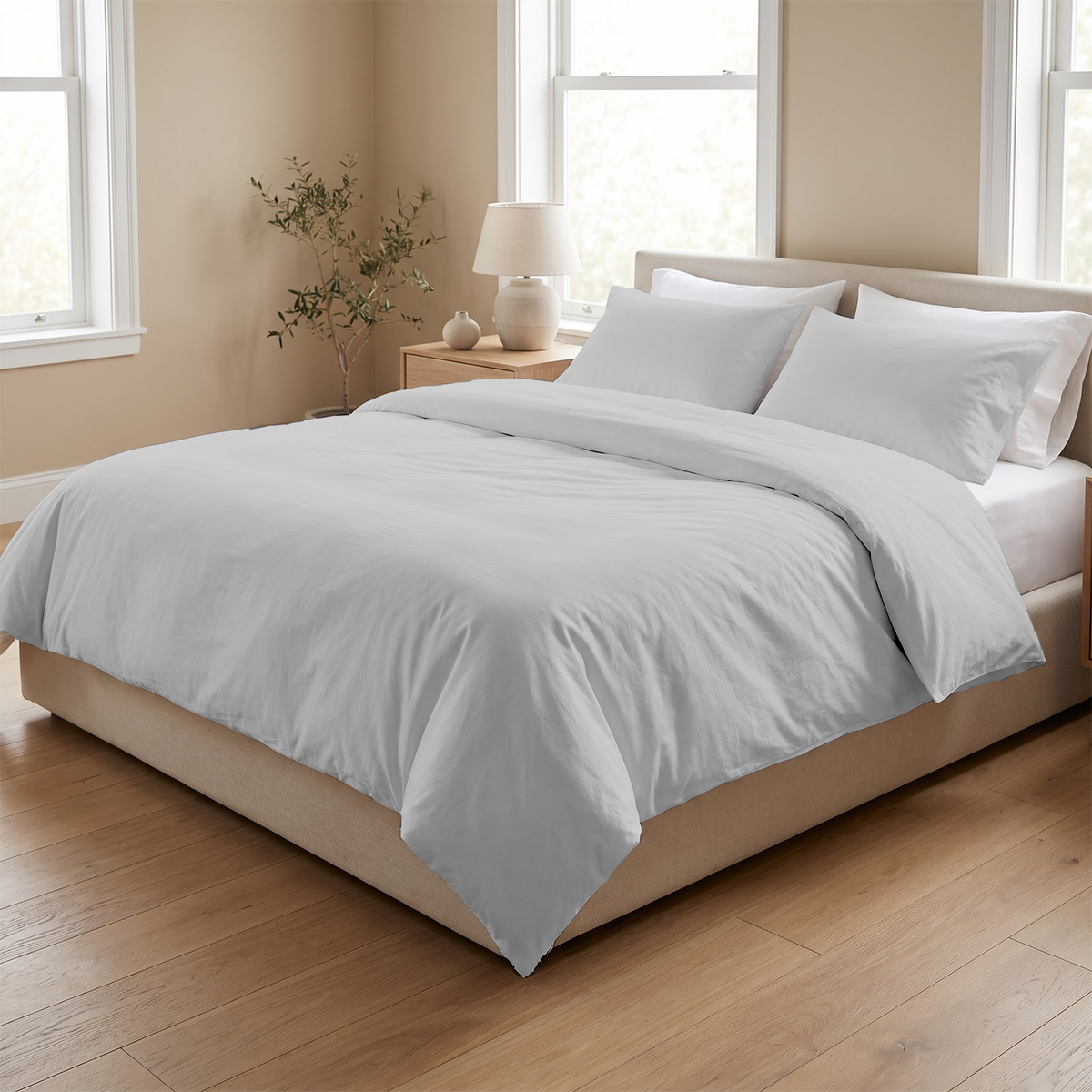 Silver Grey 600 Thread Count Duvet Cover | 100% Cotton Sateen