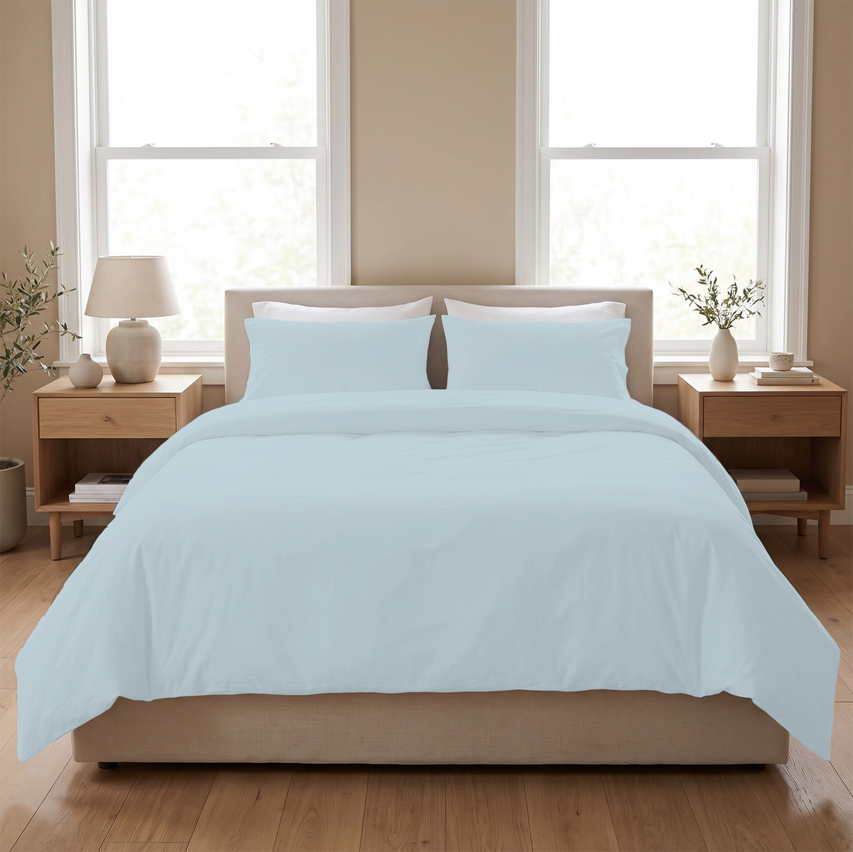 Sky Blue 600 Thread Count Duvet Cover | 100% Cotton Sateen