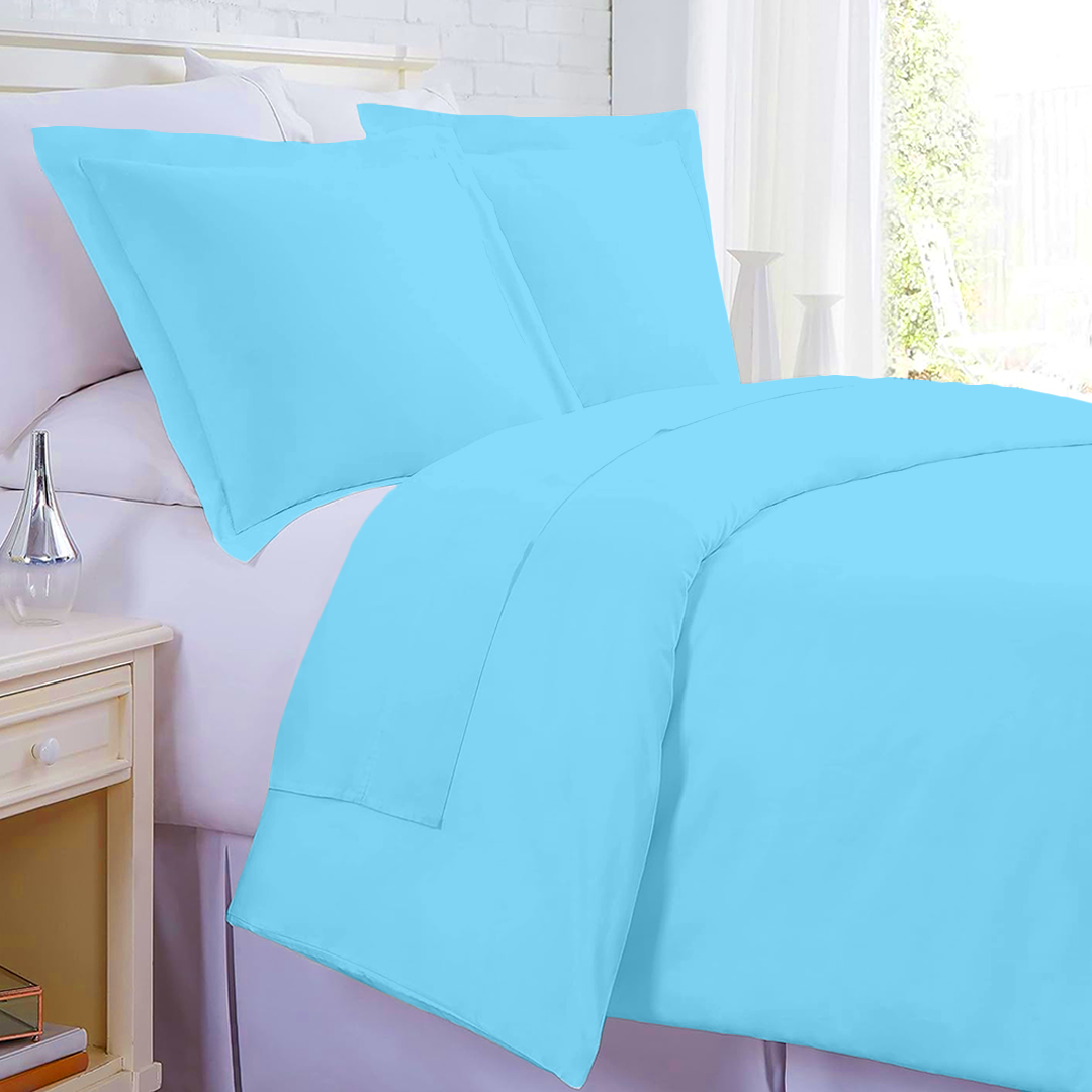 Light Blue Duvet Set with Flat sheet