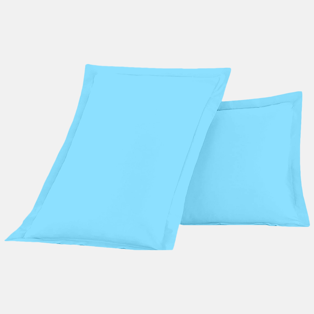Light Blue Pillow Shams Solid Bliss Sateen