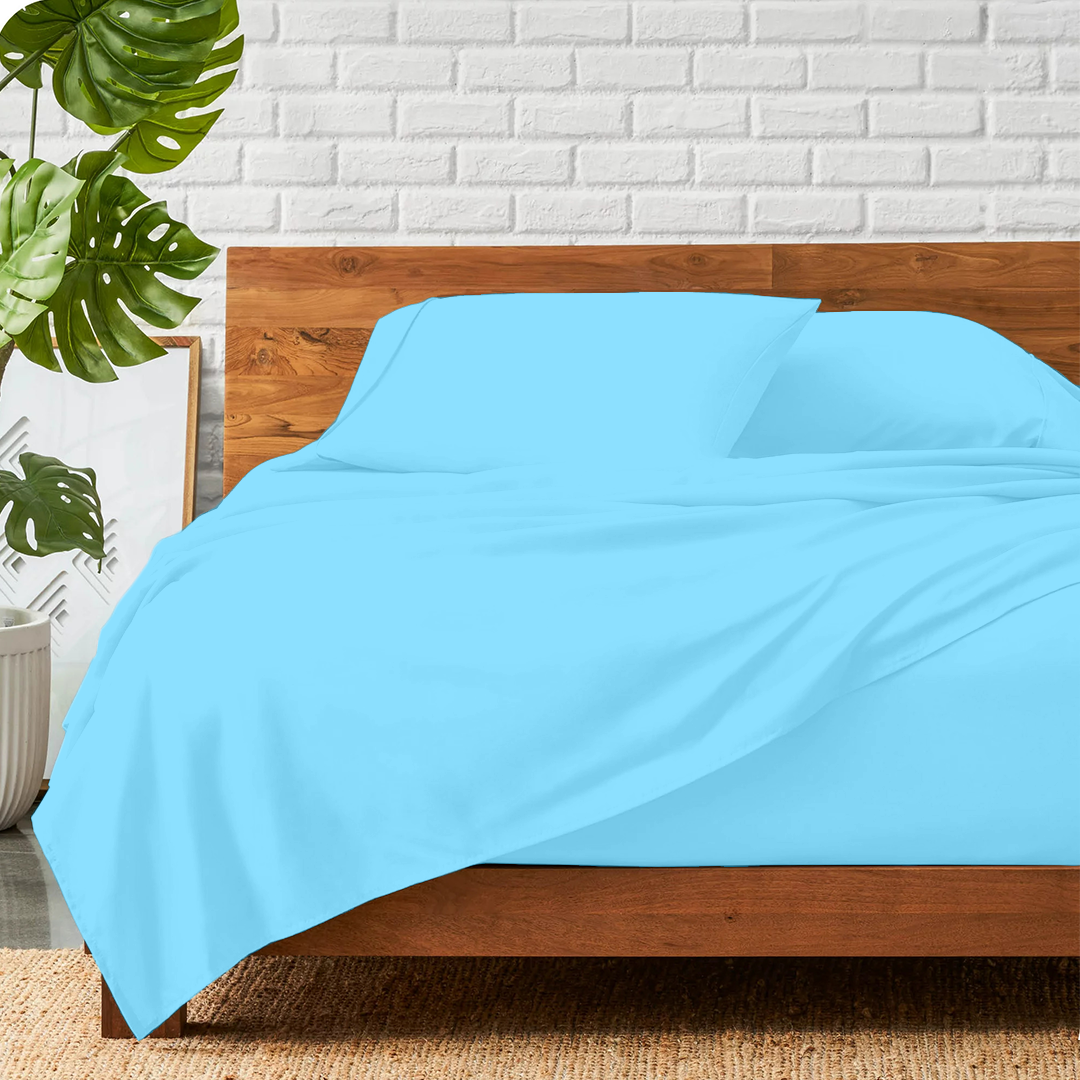 Light Blue Sheet Set Bliss Solid Sateen